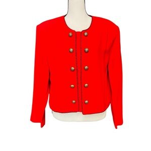 BGB LTD Elegant Red Women's Cropped Jacket